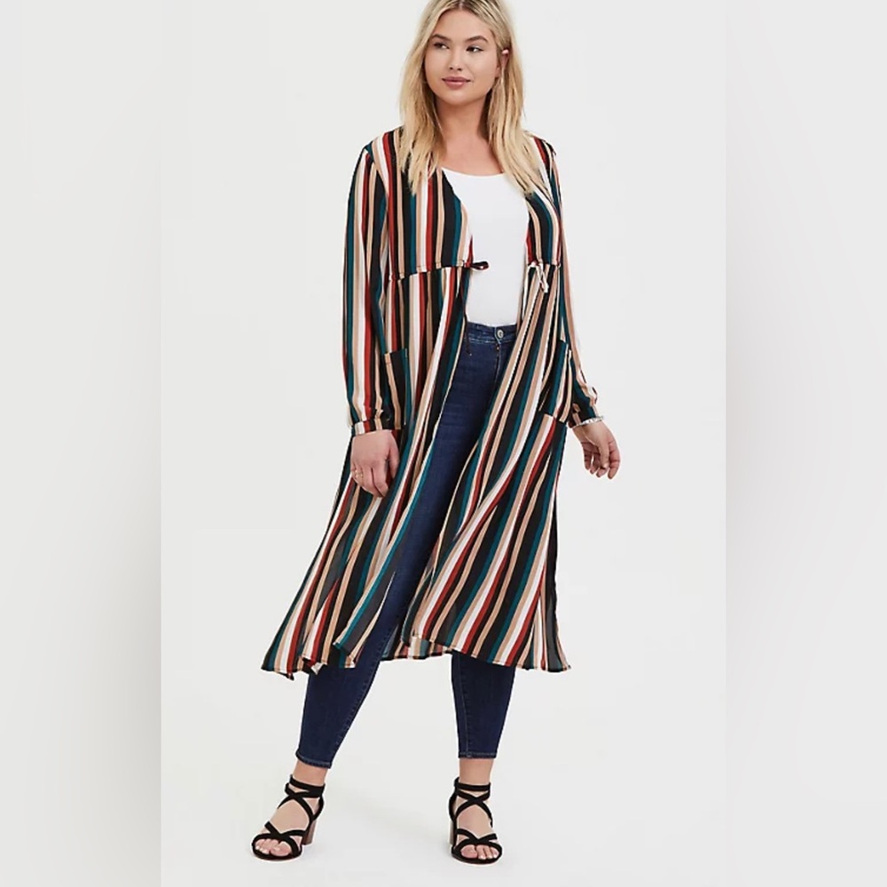 Torrid Georgette multicolor striped kimono/duster